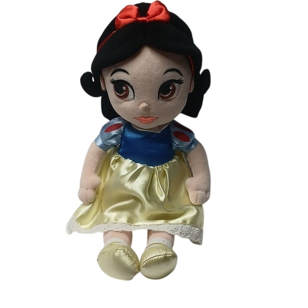 Disney Plush Doll Kids Small Yellow Blue Snow White Princess Satin Dress Bow